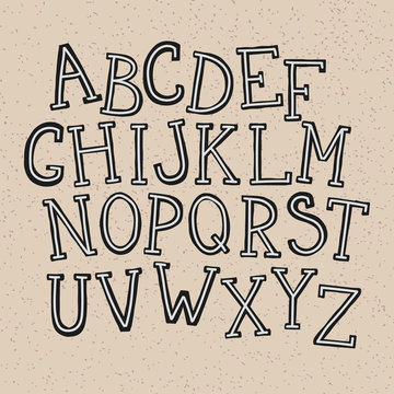 Vector simple hand drawn letters