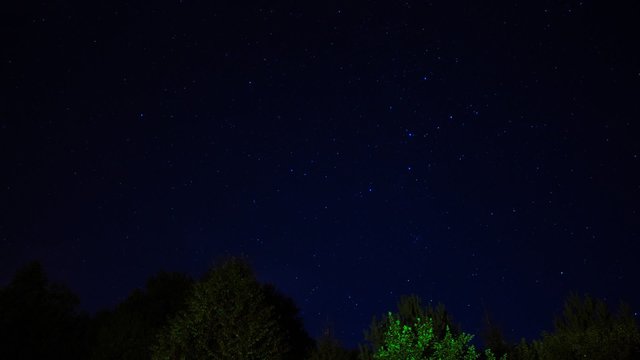 Time lapse stars on night sky