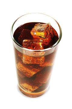 glass of cola isolated