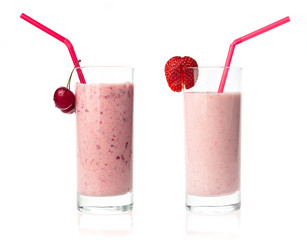 Strawberry and cherry milkshake
