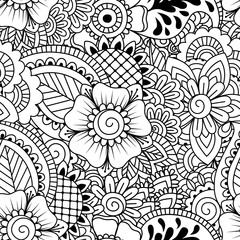 Seamless black and white pattern. 