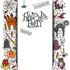 Vector illustration of template for halloween party