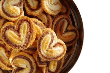 Valentine's Day card cookies on a white background are isolated