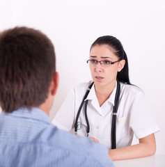 Doctor and patient consultation