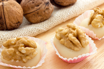 Walnuts with almond paste