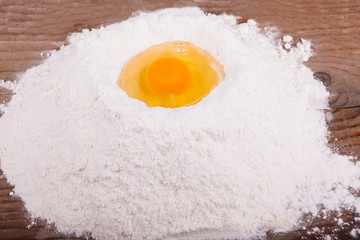 white flour and eggs