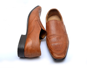 Professional Mens shoes isolated on white background.