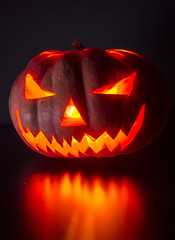 Halloween pumpkin-horror / reflected in wall