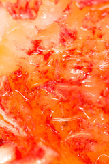 juicy peach flesh as a background. close