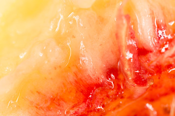 juicy peach flesh as a background. close - obrazy, fototapety, plakaty
