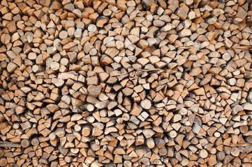stack of fire wood / Wood stack background texture