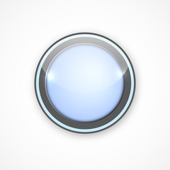 Blue button for your design, icon