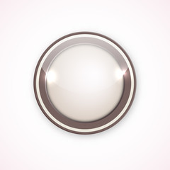 Brown button for your design, icon