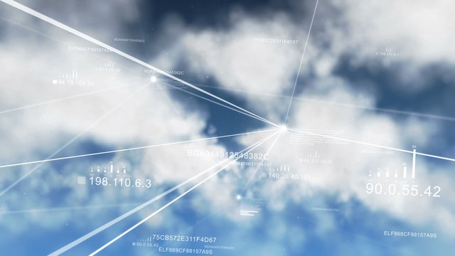 Cloud, Computing, Technology, Plexus, Weather, Background, Loop, Seamless