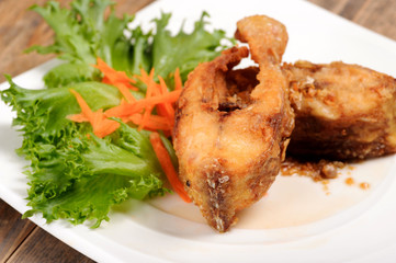 Thai food deep fry fish