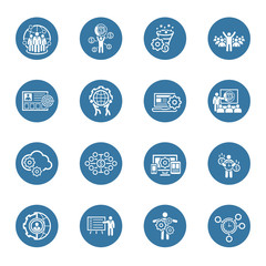 Flat Design Business Icons Set.