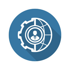 Global Integration Icon. Flat Design.