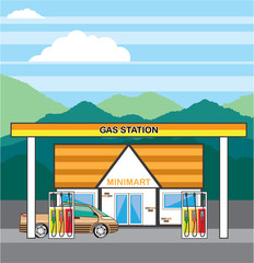 Obraz na płótnie Canvas Vector Gas Station