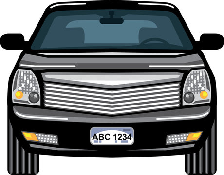 Black SUV front view vector