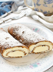 buckwheat crepe pancakes with sweet cream cheese