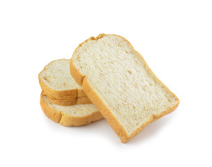 Brown bread slice isolated on white background