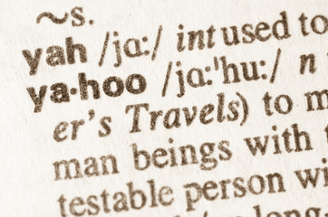 Dictionary definition of word yahoo