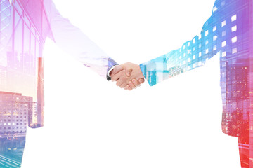 Shake hand for business success photo illustration for business background.