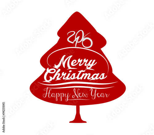 &quot;Happy new year and Merry Christmas with tree greeting card&quot; Stock