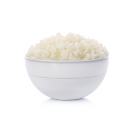 Bowl of Rice on White Background