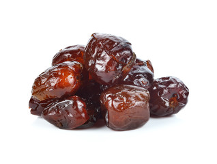 Dried jujube fruits on white background