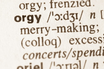Dictionary definition of word orgy