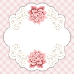Gingham background with roses