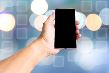 Smart phones hand men.
