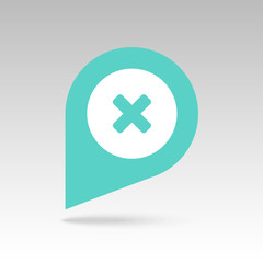 Fototapeta premium Delete pin map icon. Map pointer, markers. 