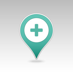Plus, Hospital ,Pharmacy, Clinic pin map icon. 