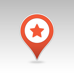 Star favorite pin map icon. Map pointer, markers. 