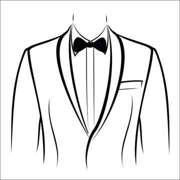 Suit And Bow Tie Drawing