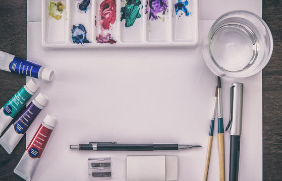 Watercolor paper for writing The blank area to enter text.