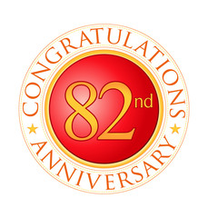 modern red round anniversary logo