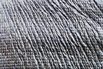 Close up of silver foil insulation