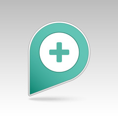 Fototapeta premium Plus, Hospital ,Pharmacy, Clinic pin map icon. 