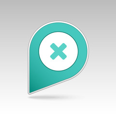 Delete pin map icon. Map pointer, markers. 