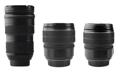 Camera lens isolated on white