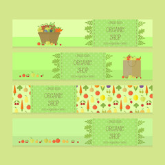 Advertising banner, flyer templates organic food