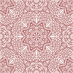 Mehndi henna design seamless pattern