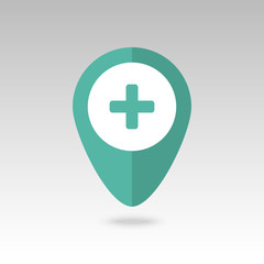 Obraz premium Plus, Hospital ,Pharmacy, Clinic pin map icon. 