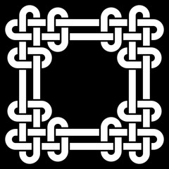 A Celtic knot illustration (black and white, isolated)