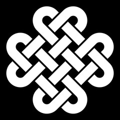 A Celtic knot illustration (black and white, isolated)