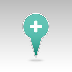 Fototapeta premium Plus, Hospital ,Pharmacy, Clinic pin map icon. 