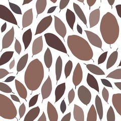 set of silhouettes hand draw autumn leaves, vector illustration